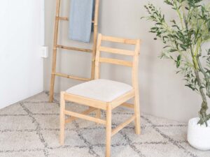 The Andanni Limited ANVERONA Dining Chair in Beige color made of Rubberwood